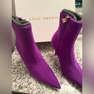 Good American Vibrant Purple Heeled Boots